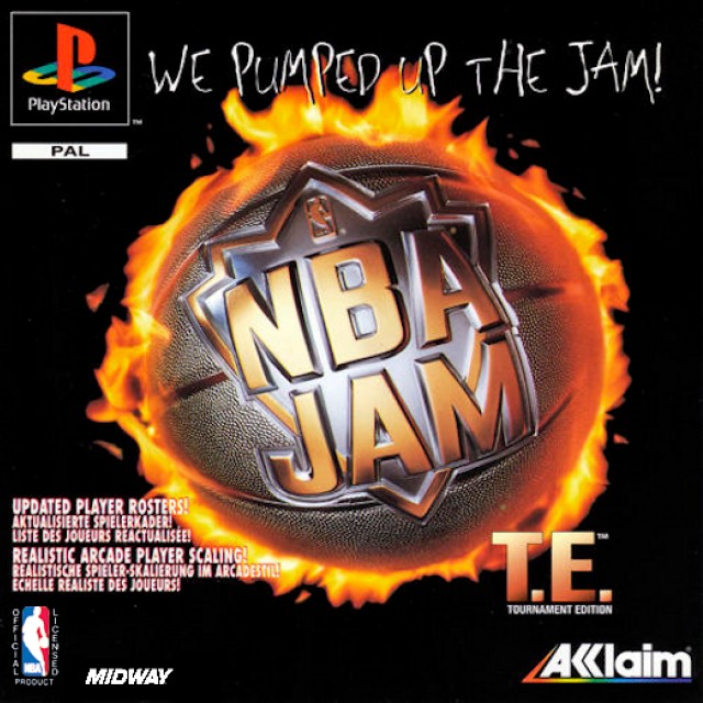 Front boxart of the game NBA Jam Tournament Edition (Europe) on Sony Playstation