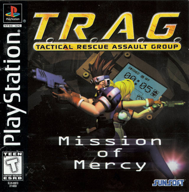 Front boxart of the game T.R.A.G. - Tactical Rescue Assault Group - Mission of Mercy (United States) on Sony Playstation