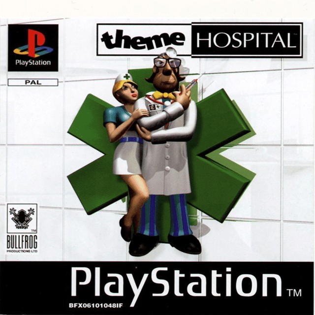 Front boxart of the game Theme Hospital (Europe) on Sony Playstation