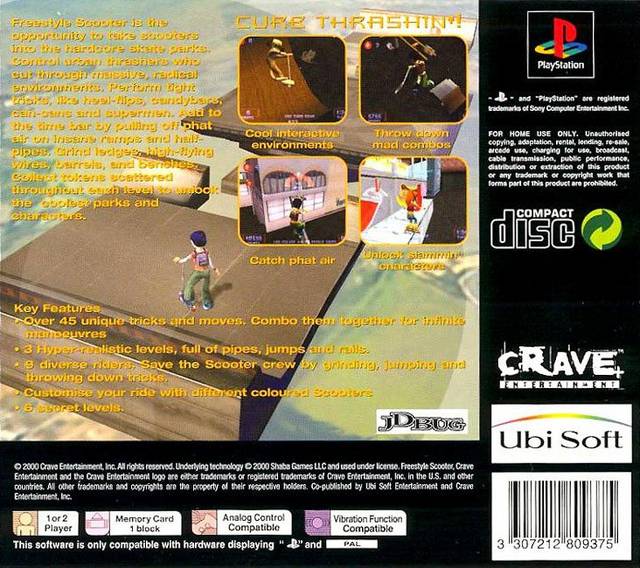 Back boxart of the game Freestyle Scooter (Europe) on Sony Playstation