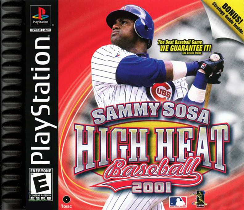 Front boxart of the game Sammy Sosa High Heat Baseball 2001 (United States) on Sony Playstation