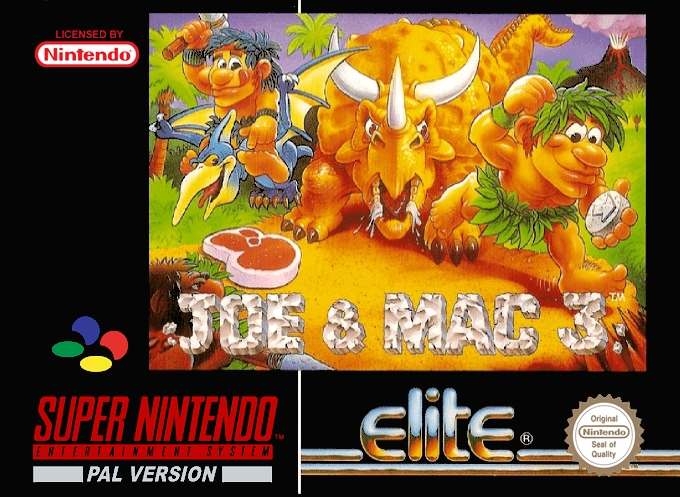 Front boxart of the game Joe & Mac 3 - Lost in the Tropics (Europe) on Nintendo Super NES