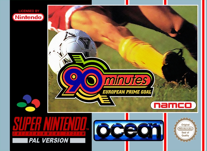 Front boxart of the game 90 Minutes - European Prime Goal (Europe) on Nintendo Super NES