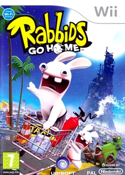 Front boxart of the game Rabbids Go Home (Italy) on Nintendo Wii
