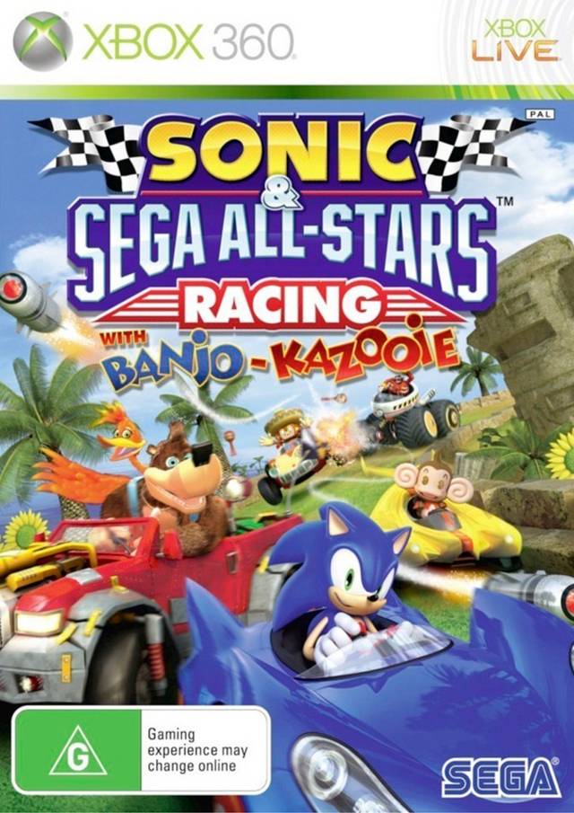 Front boxart of the game Sonic & Sega All-Stars Racing with Banjo-Kazooie (Australia) on Microsoft Xbox 360