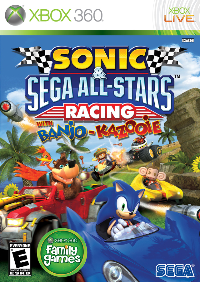 Front boxart of the game Sonic & Sega All-Stars Racing with Banjo-Kazooie (United States) on Microsoft Xbox 360