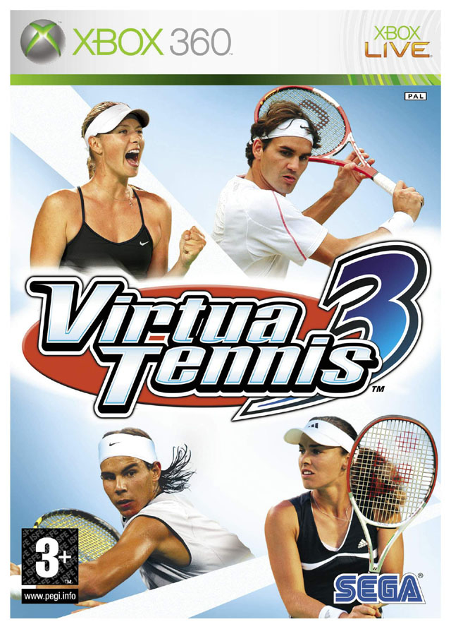 Front boxart of the game Virtua Tennis 3 (Europe) on Microsoft Xbox 360