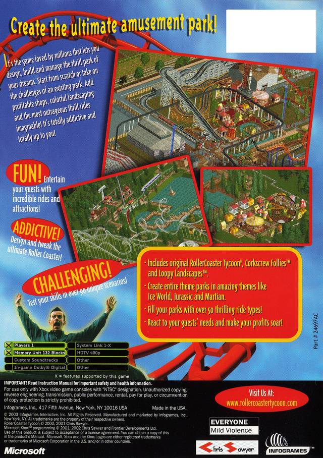 Rollercoaster Tycoon boxarts for Microsoft Xbox - The Video Games Museum