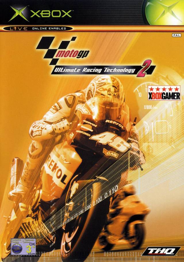 Front boxart of the game MotoGP - Ultimate Racing Technology 2 (Europe) on Microsoft Xbox