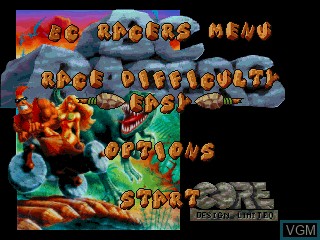 Title screen of the game BC Racers on Sega 32X