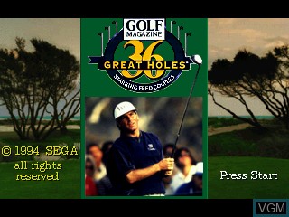 Title screen of the game Golf Magazine - 36 Great Holes Starring Fred Couples on Sega 32X