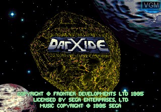 Title screen of the game Darxide on Sega 32X