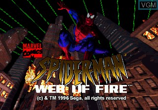 Title screen of the game Amazing Spider-Man, The - Web of Fire on Sega 32X