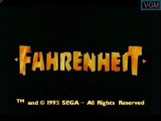 Title screen of the game Fahrenheit on Sega 32X