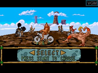 Menu screen of the game BC Racers on Sega 32X