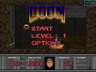 Menu screen of the game DOOM on Sega 32X