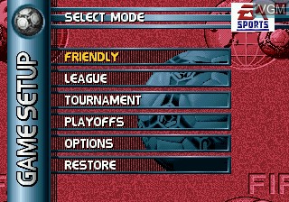 Menu screen of the game FIFA Soccer 96 on Sega 32X