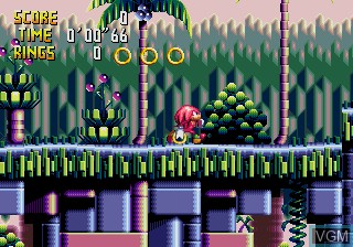 In-game screen of the game Knuckles' Chaotix on Sega 32X