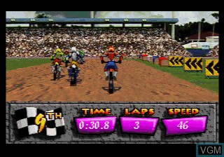 In-game screen of the game Motocross Championship on Sega 32X