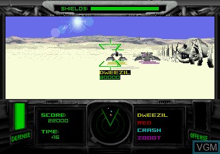 In-game screen of the game T-Mek on Sega 32X
