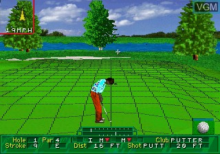 In-game screen of the game Golf Magazine - 36 Great Holes Starring Fred Couples on Sega 32X