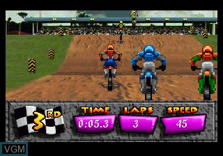 In-game screen of the game Motocross Championship on Sega 32X