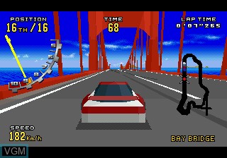 In-game screen of the game Virtua Racing Deluxe on Sega 32X
