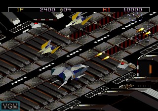 In-game screen of the game Zaxxon's Motherbase 2000 on Sega 32X