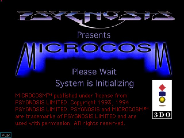 Title screen of the game Microcosm on 3DO