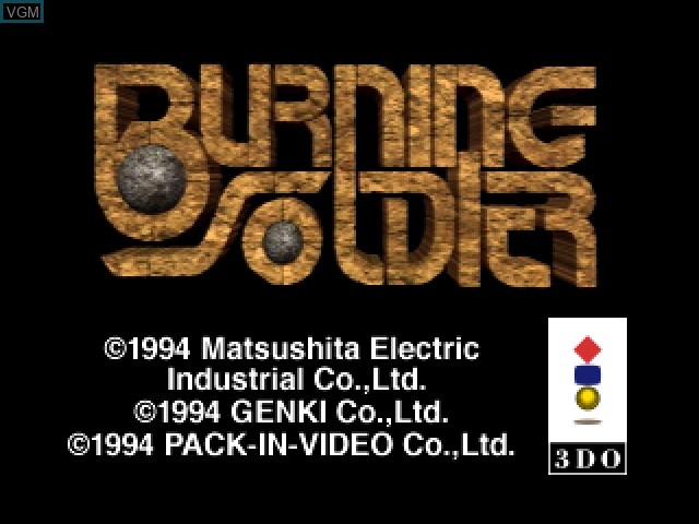 Title screen of the game Burning Soldier on 3DO