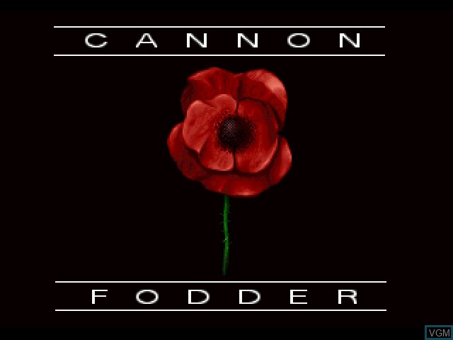Title screen of the game Cannon Fodder on 3DO