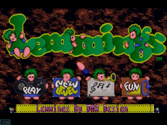 Title screen of the game Lemmings on 3DO