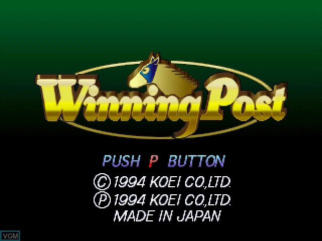 Title screen of the game Winning Post on 3DO