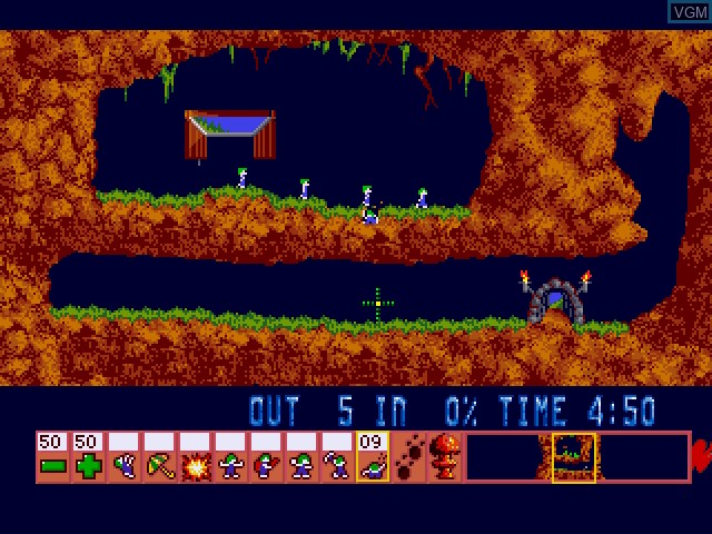 Menu screen of the game Lemmings on 3DO
