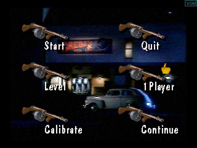 Menu screen of the game Who Shot Johnny Rock? on 3DO