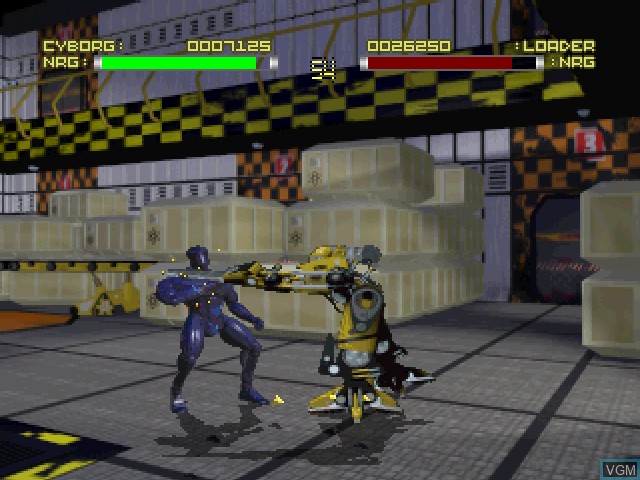 In-game screen of the game Rise of the Robots on 3DO
