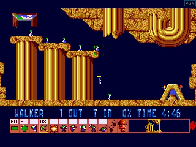 In-game screen of the game Lemmings on 3DO