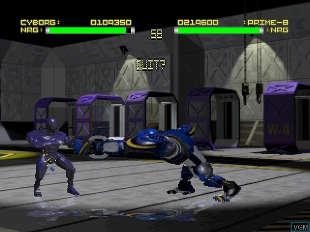 In-game screen of the game Rise of the Robots on 3DO