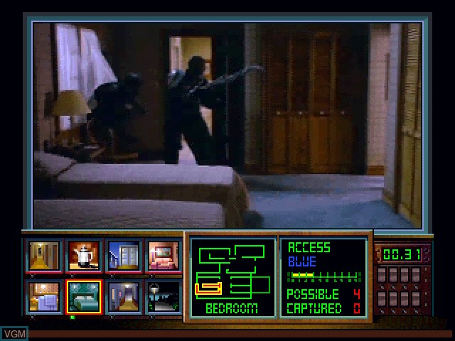 In-game screen of the game Night Trap on 3DO