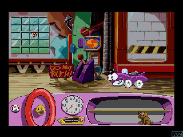 In-game screen of the game Putt-Putt Goes to the Moon on 3DO
