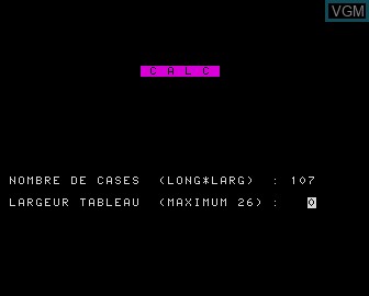 Title screen of the game Calc on Matra-hachette / Tandy Alice (MC-10)