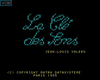 Title screen of the game Cle des Sons, La on Matra-hachette / Tandy Alice (MC-10)