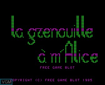 Title screen of the game Grenouille a M'Alice, La on Matra-hachette / Tandy Alice (MC-10)