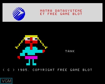 Title screen of the game Tank on Matra-hachette / Tandy Alice (MC-10)