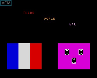 Title screen of the game World War III on Matra-hachette / Tandy Alice (MC-10)