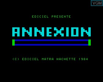 Title screen of the game Annexion on Matra-hachette / Tandy Alice (MC-10)