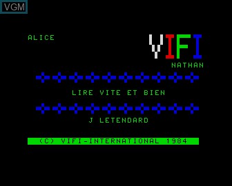 Title screen of the game Lire Vite et Bien on Matra-hachette / Tandy Alice (MC-10)