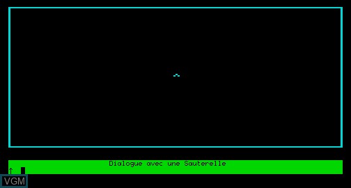 Menu screen of the game Dialogue avec une Sauterelle on Matra-hachette / Tandy Alice (MC-10)