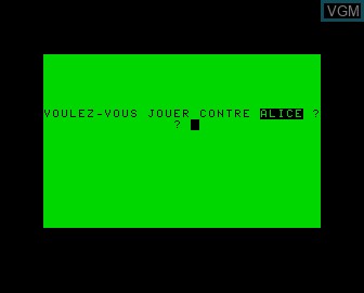 Menu screen of the game Jeu de Dames on Matra-hachette / Tandy Alice (MC-10)