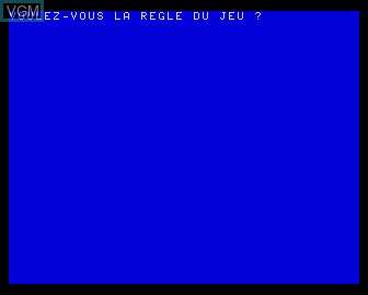 Menu screen of the game Caverne des Morlocks, La on Matra-hachette / Tandy Alice (MC-10)
